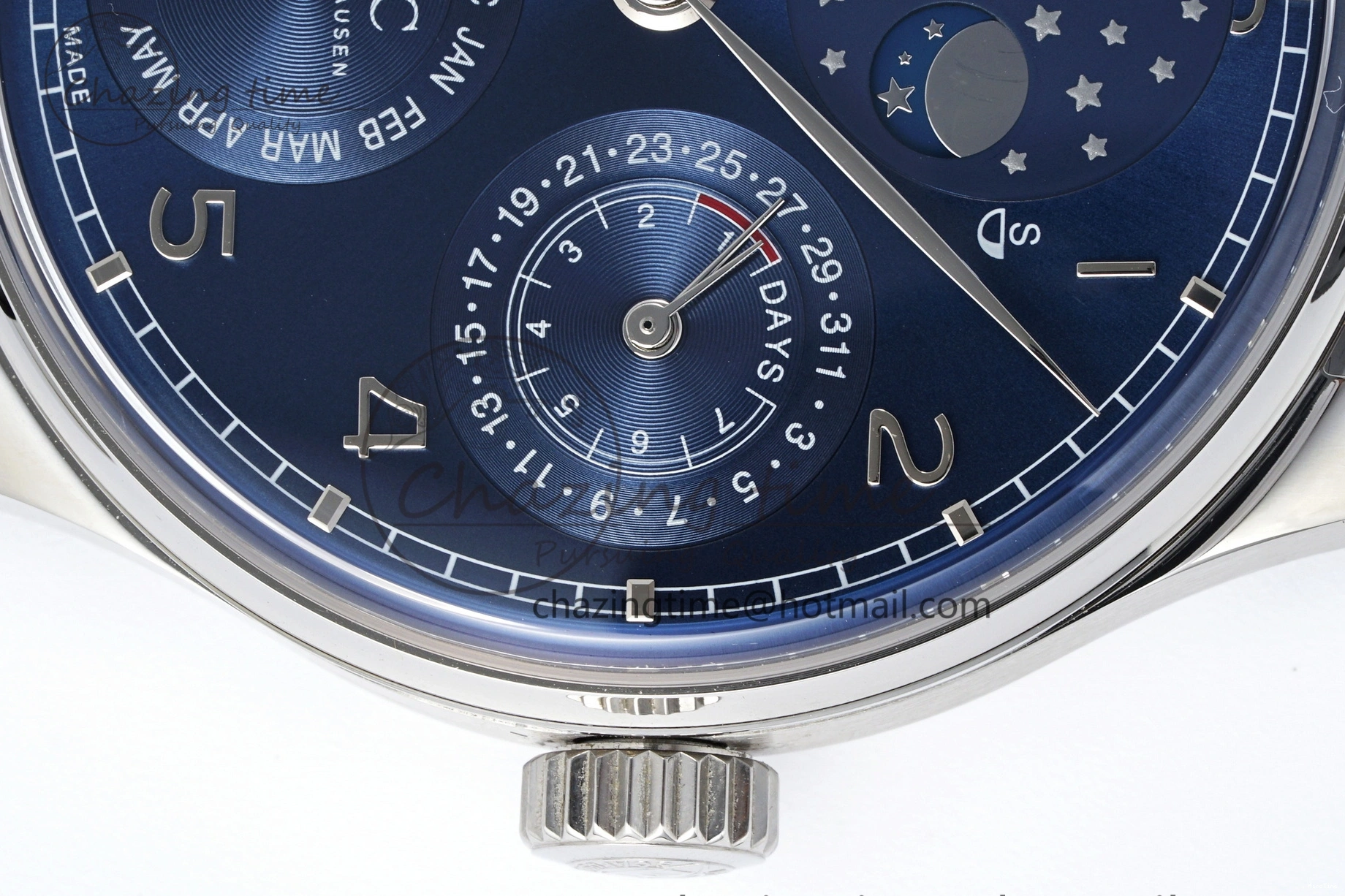 MIROTIME 0522 Bold Portugieser Perpetual Calendar SS 5033 APSF 1:1 Best Edition Blue Dial on Black Leather Strap A52610 Clone 7041